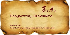 Benyovszky Alexandra névjegykártya